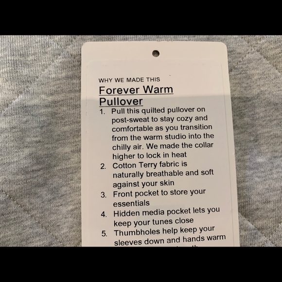 Lululemon gray forever warm 1/4 zip - Picture 5 of 5